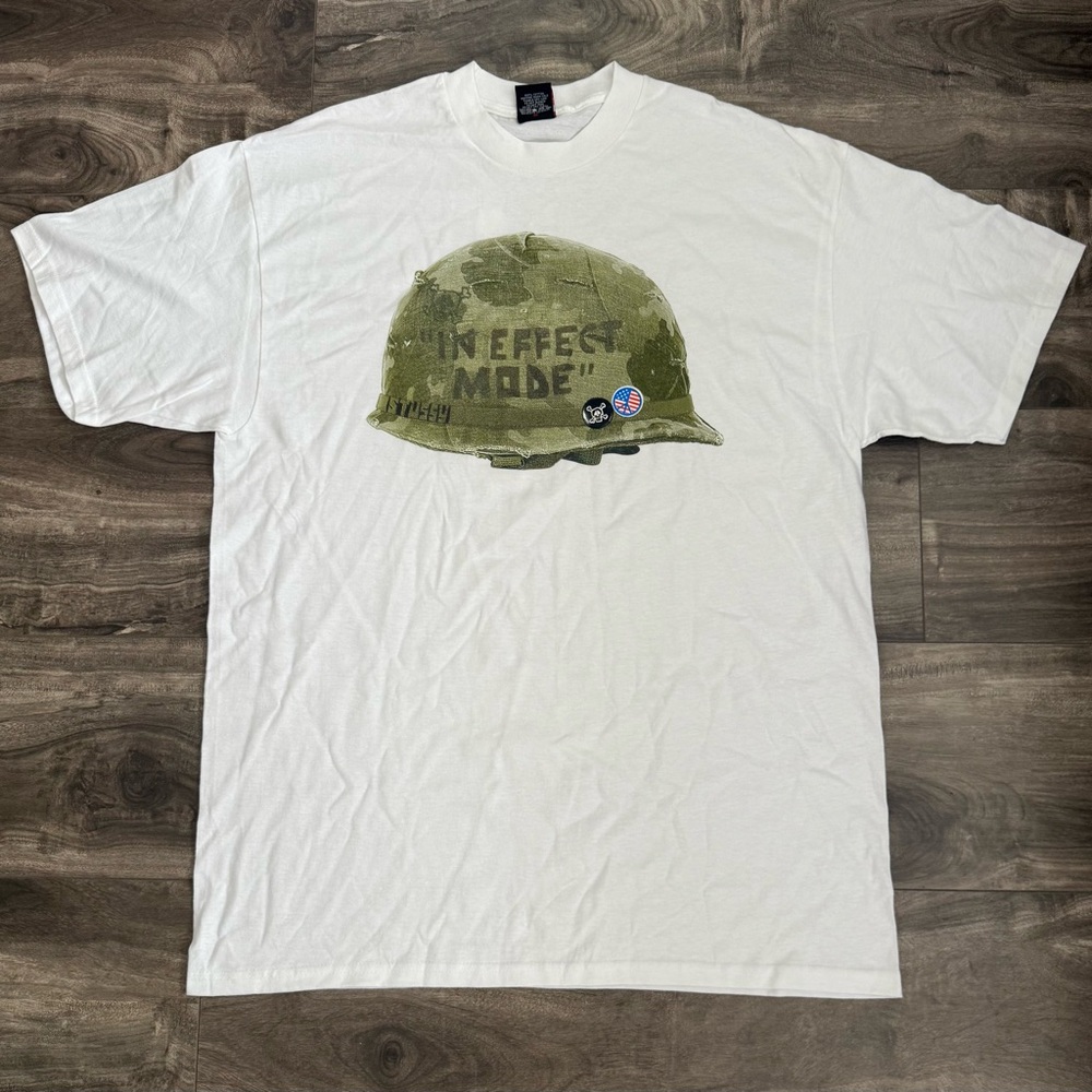 Stussy In Effect Mode White Tee / T Shirt Rare Vintage Size Large